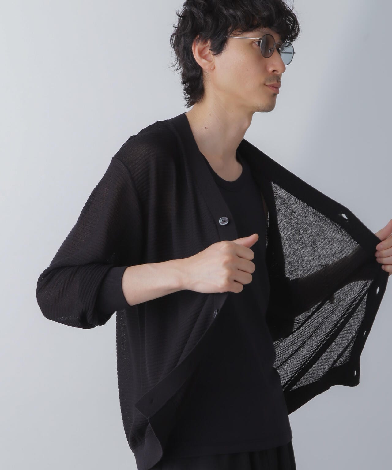 ハイゲージ リンクスニットカーディガン