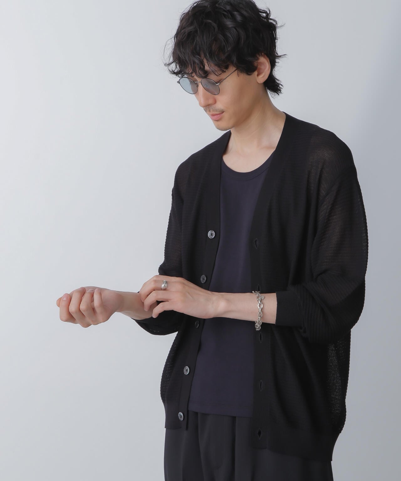 ハイゲージ リンクスニットカーディガン