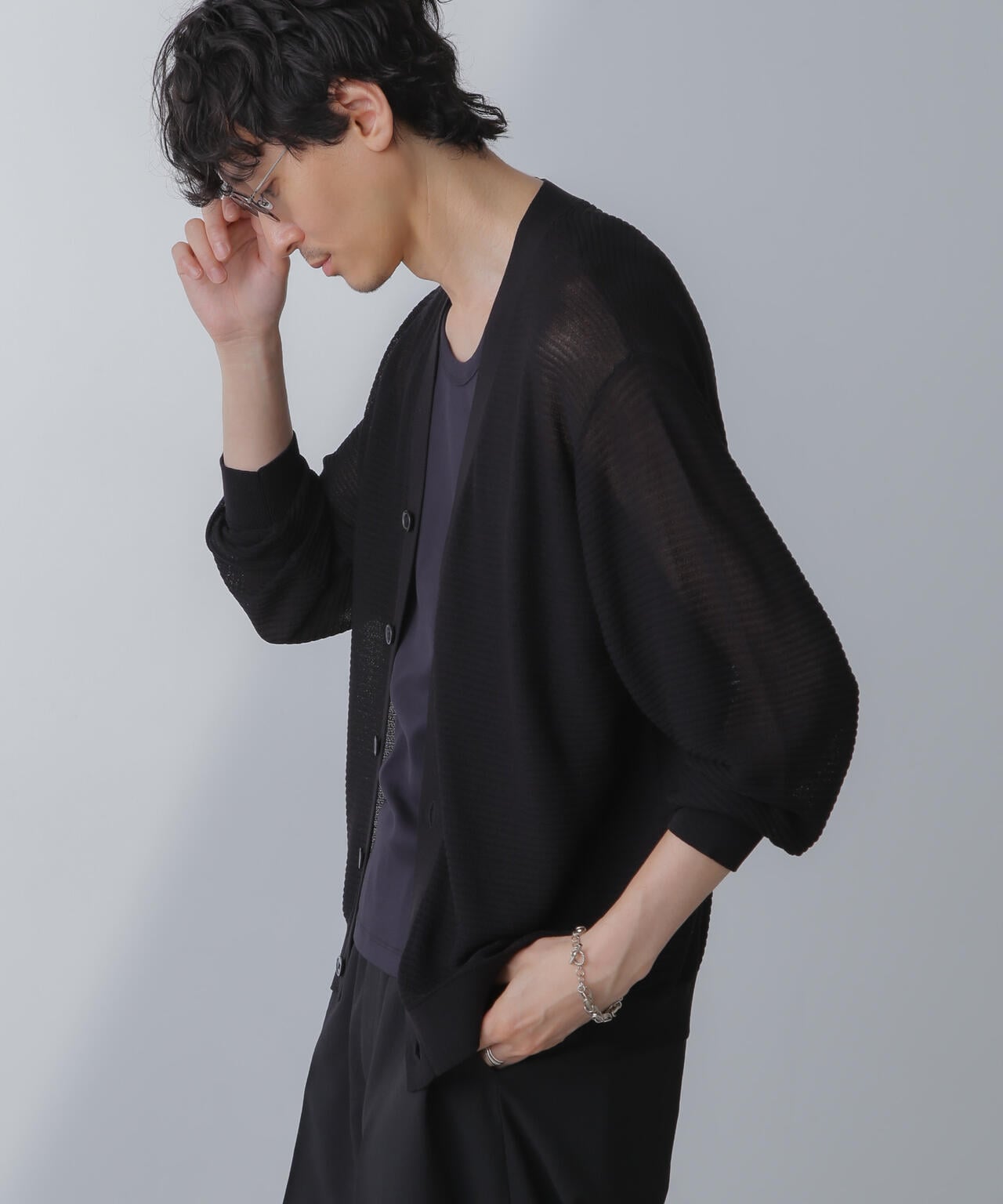 ハイゲージ リンクスニットカーディガン