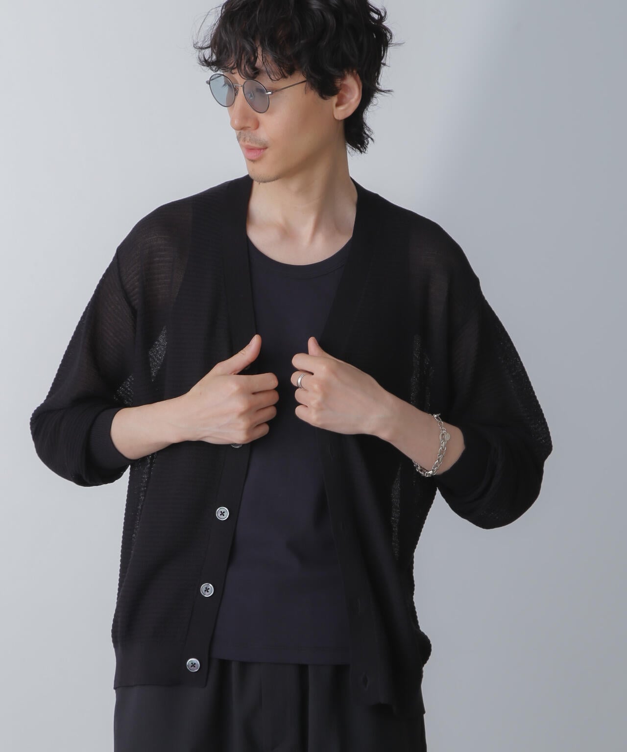 ハイゲージ リンクスニットカーディガン