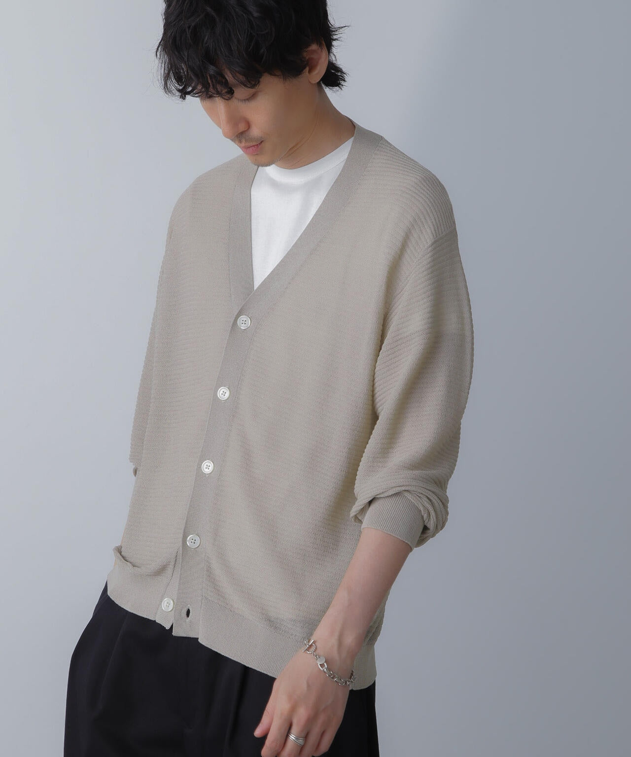 ハイゲージ リンクスニットカーディガン