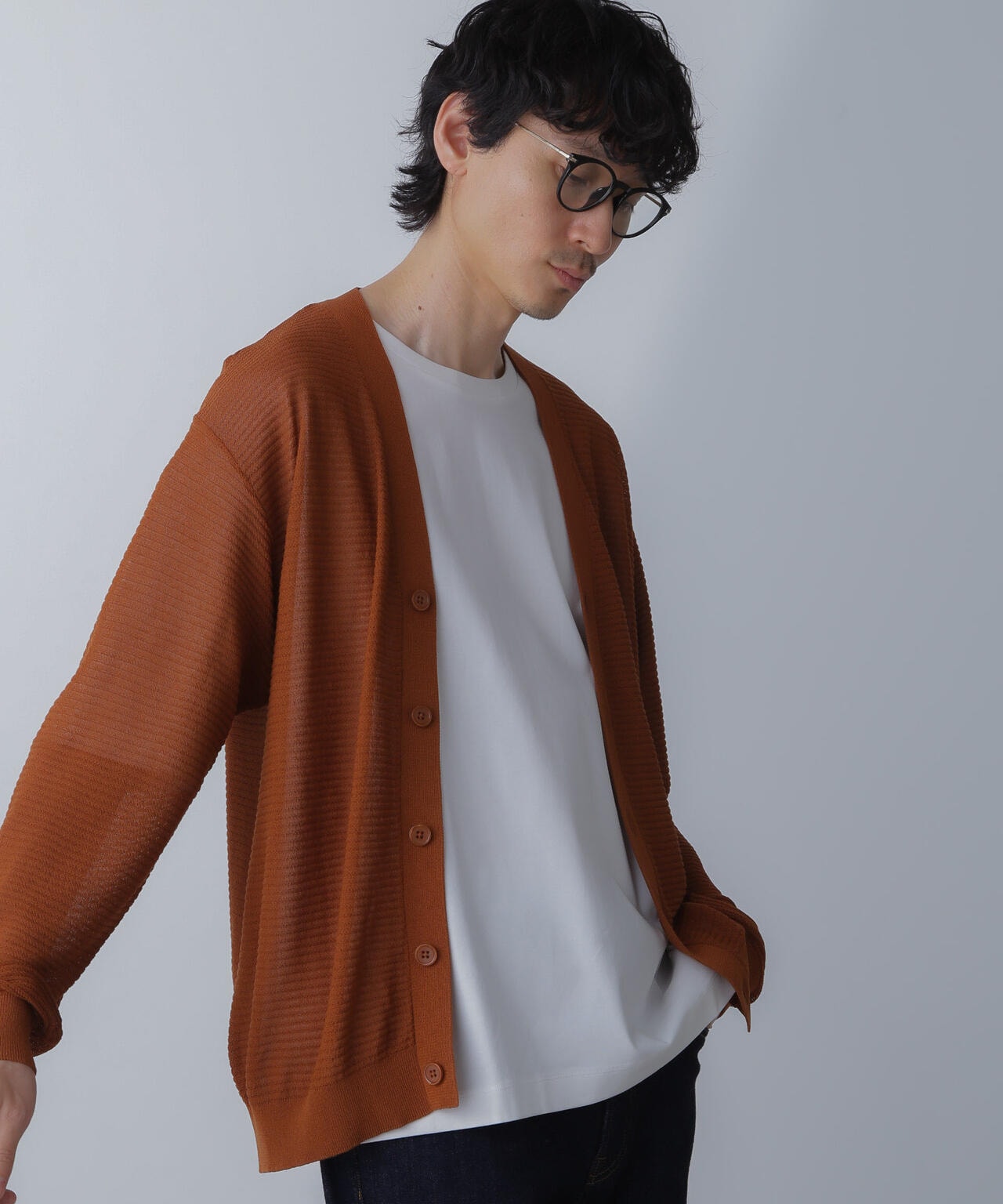 ハイゲージ リンクスニットカーディガン