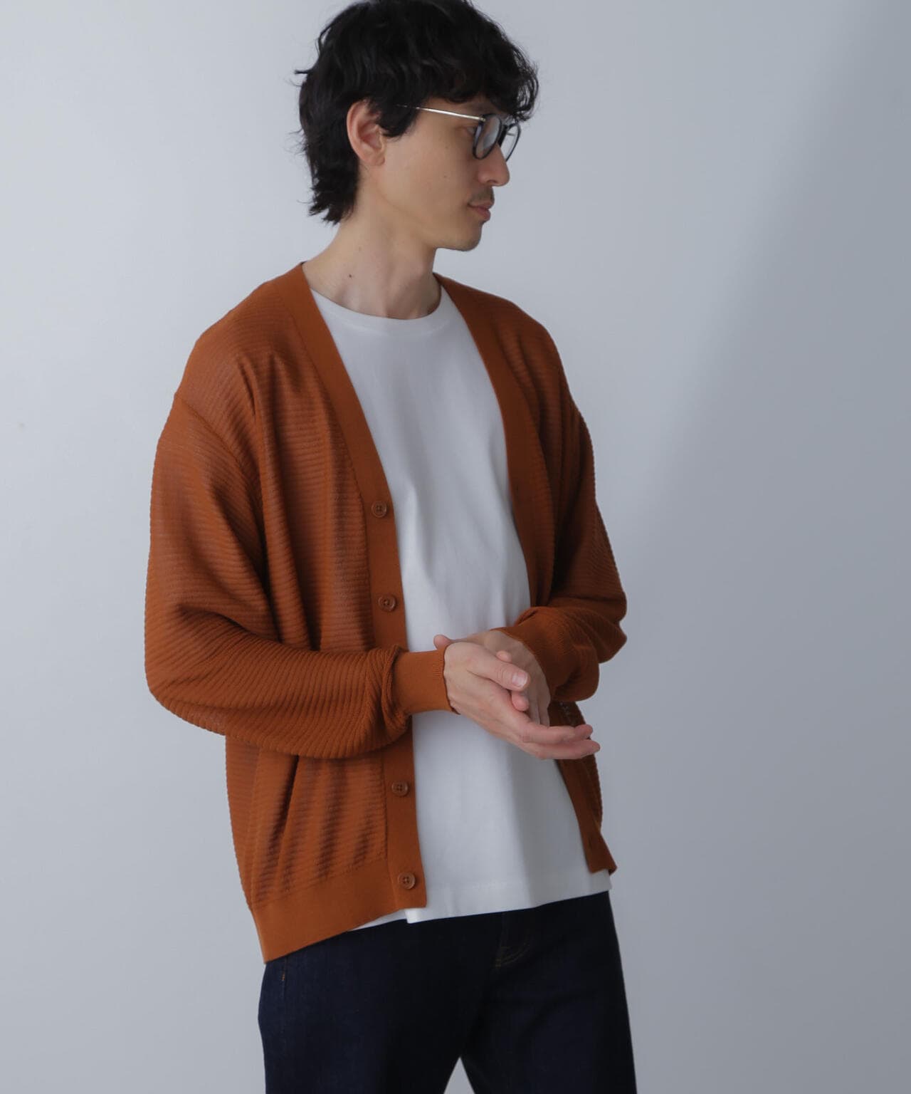 ハイゲージ リンクスニットカーディガン