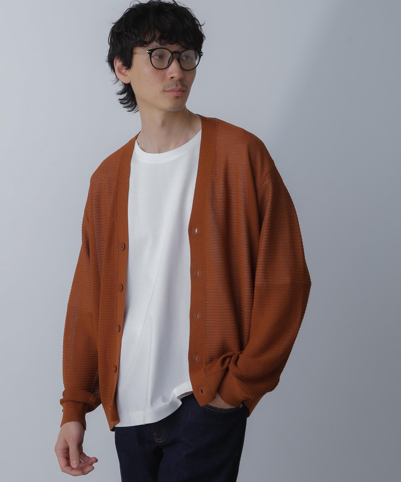 ハイゲージ リンクスニットカーディガン