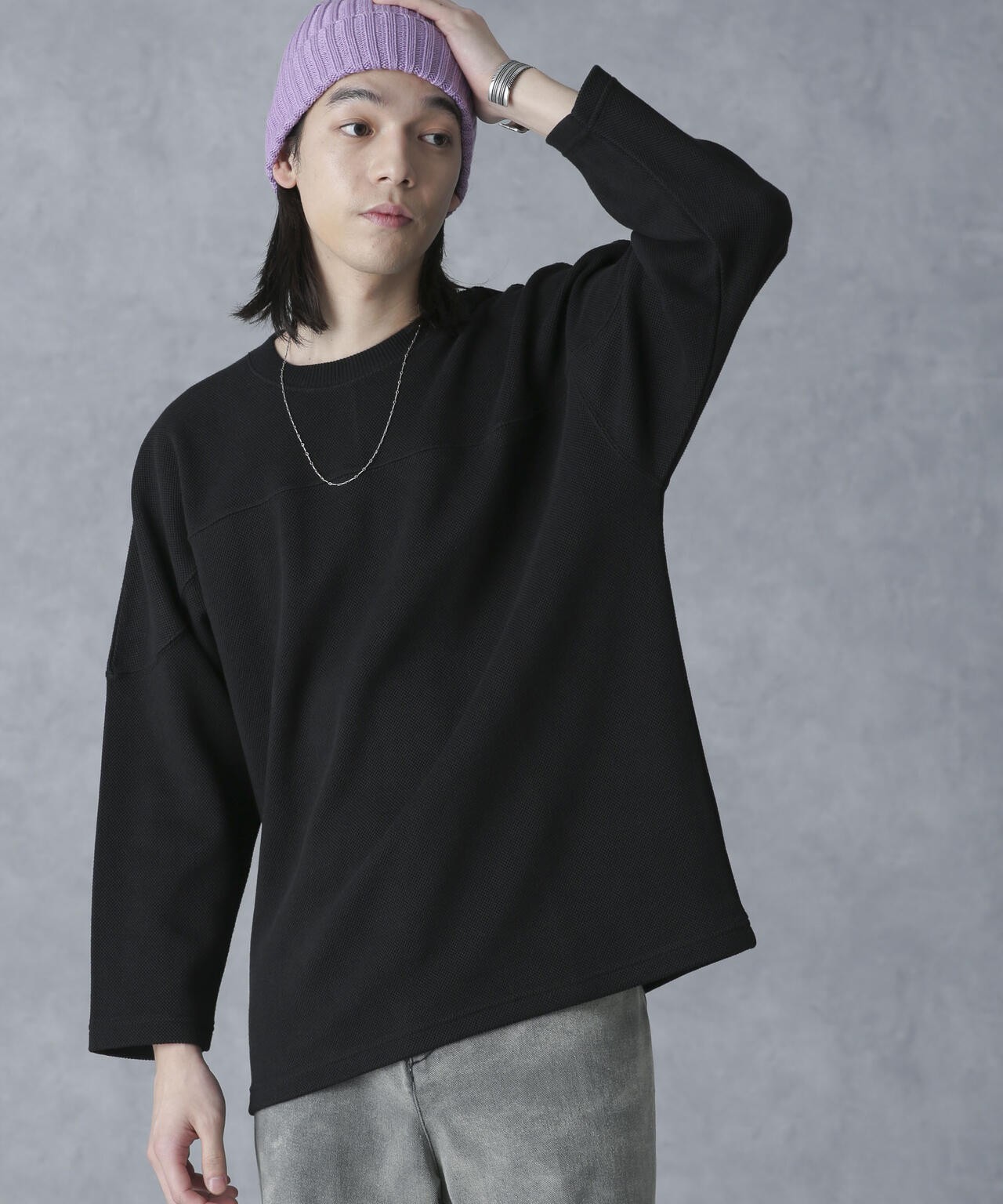 変形ハニカムジャガードフットボールTシャツ