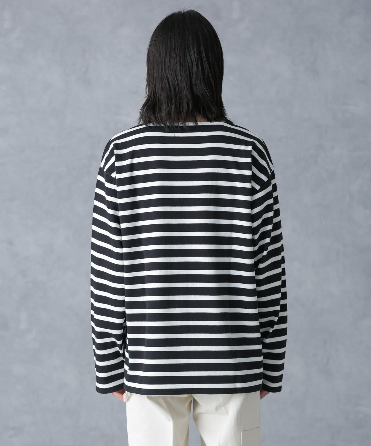 バスクボーダーボートネックTシャツ