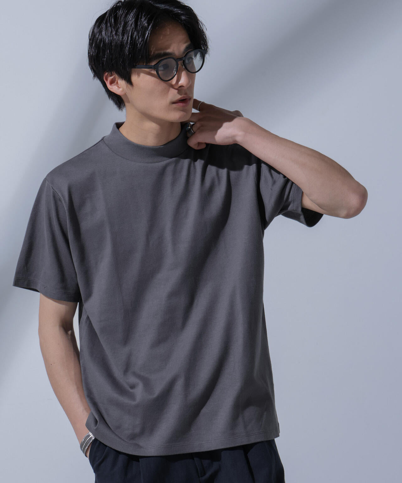 Anti Soaked(R)汗染み防止 モックネックTシャツ