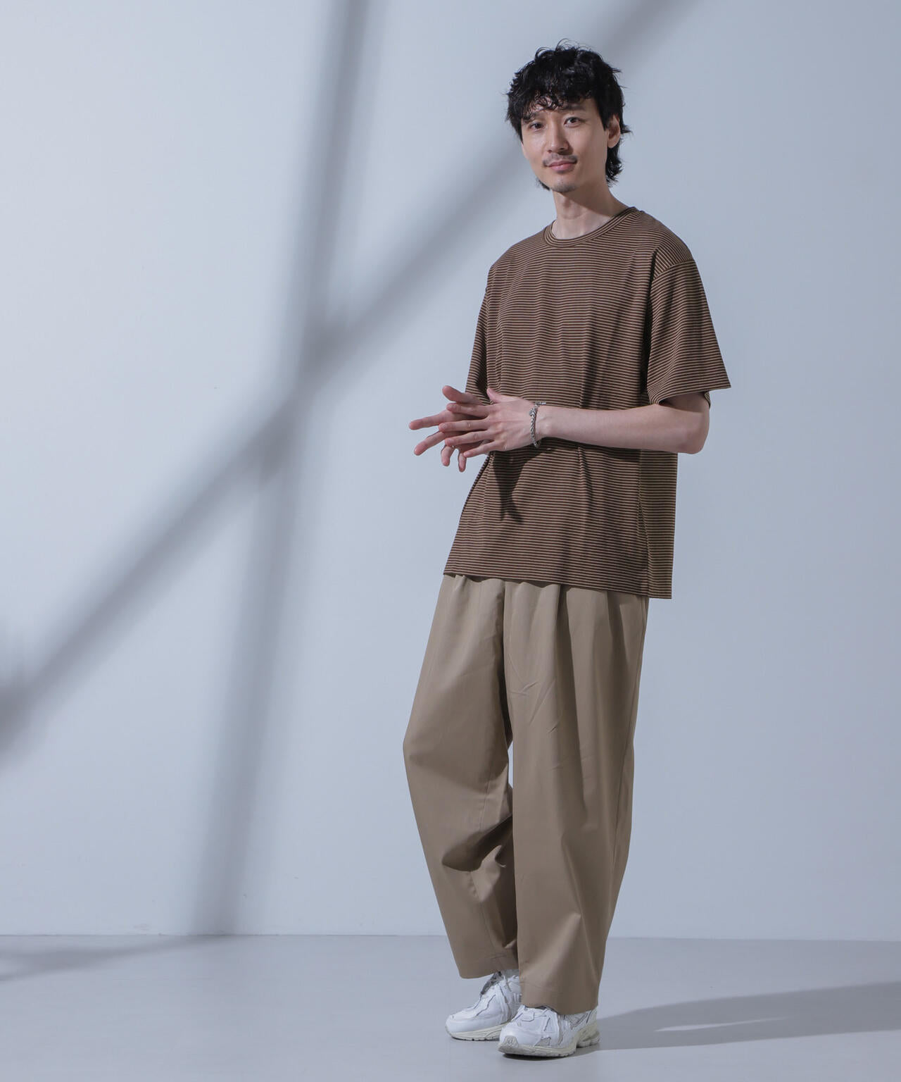 Anti Soaked(R) 汗染み防止 ピンボーダークルーネックTシャツ