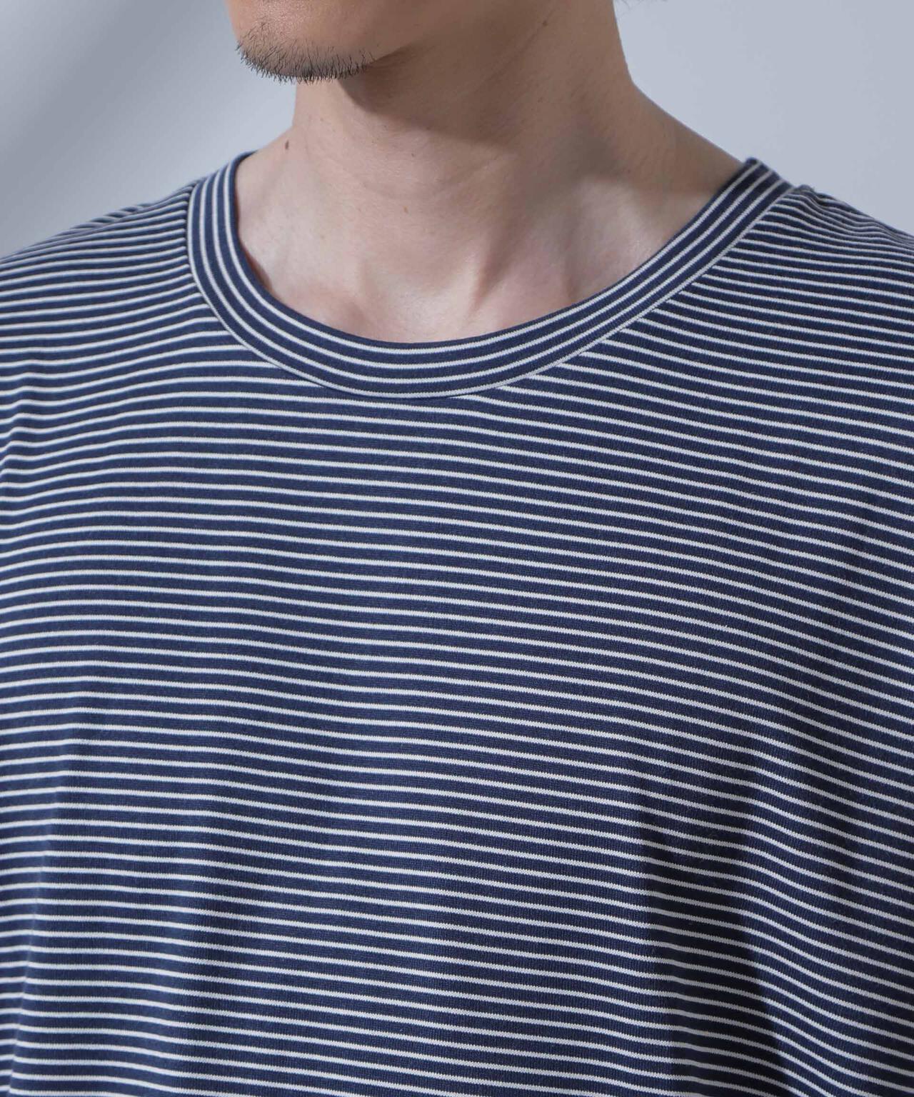 Anti Soaked(R) 汗染み防止 ピンボーダークルーネックTシャツ