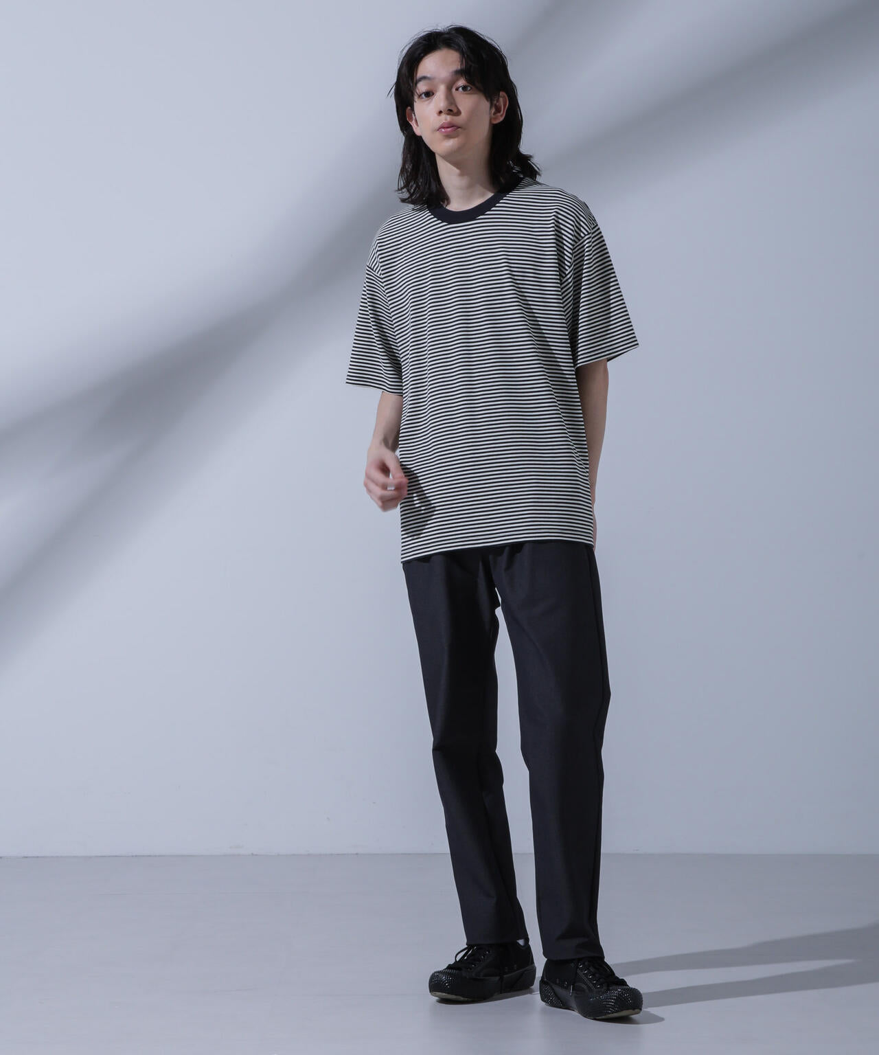 Anti Soaked(R) 汗染み防止 ボーダークルーネックTシャツ