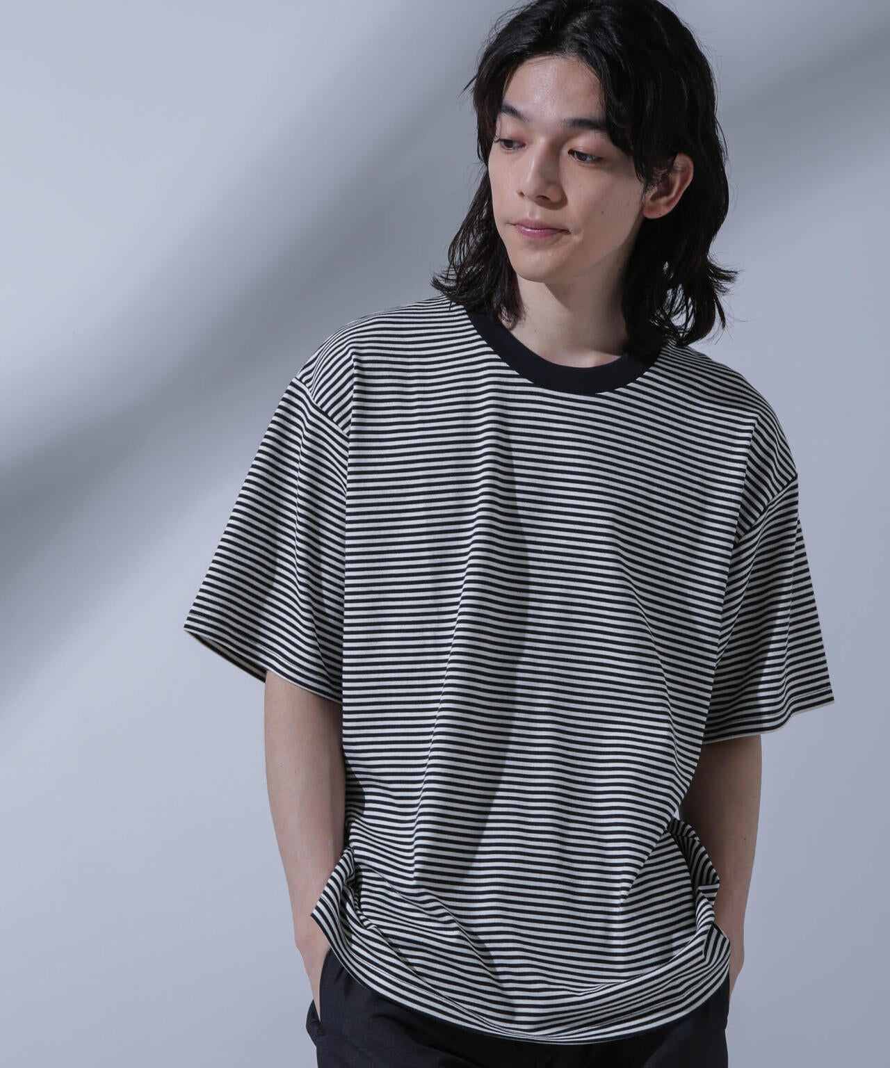 Anti Soaked(R) 汗染み防止 ボーダークルーネックTシャツ