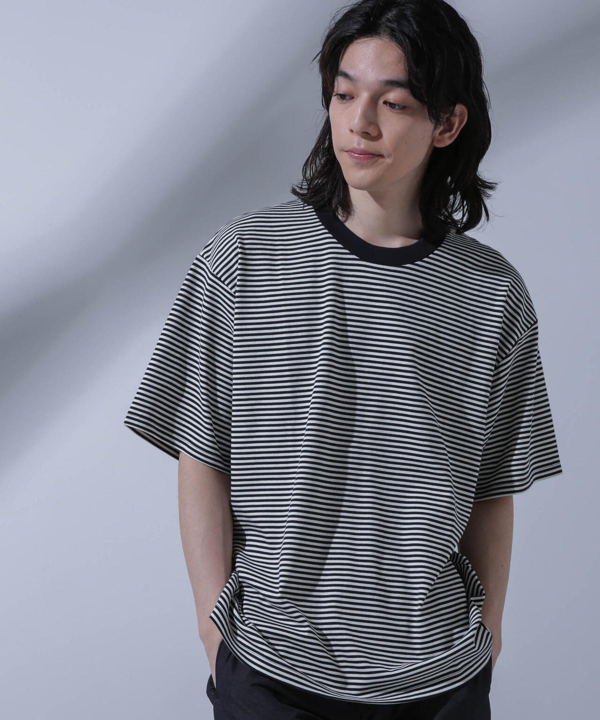 Anti Soaked(R) 汗染み防止 ボーダークルーネックTシャツ