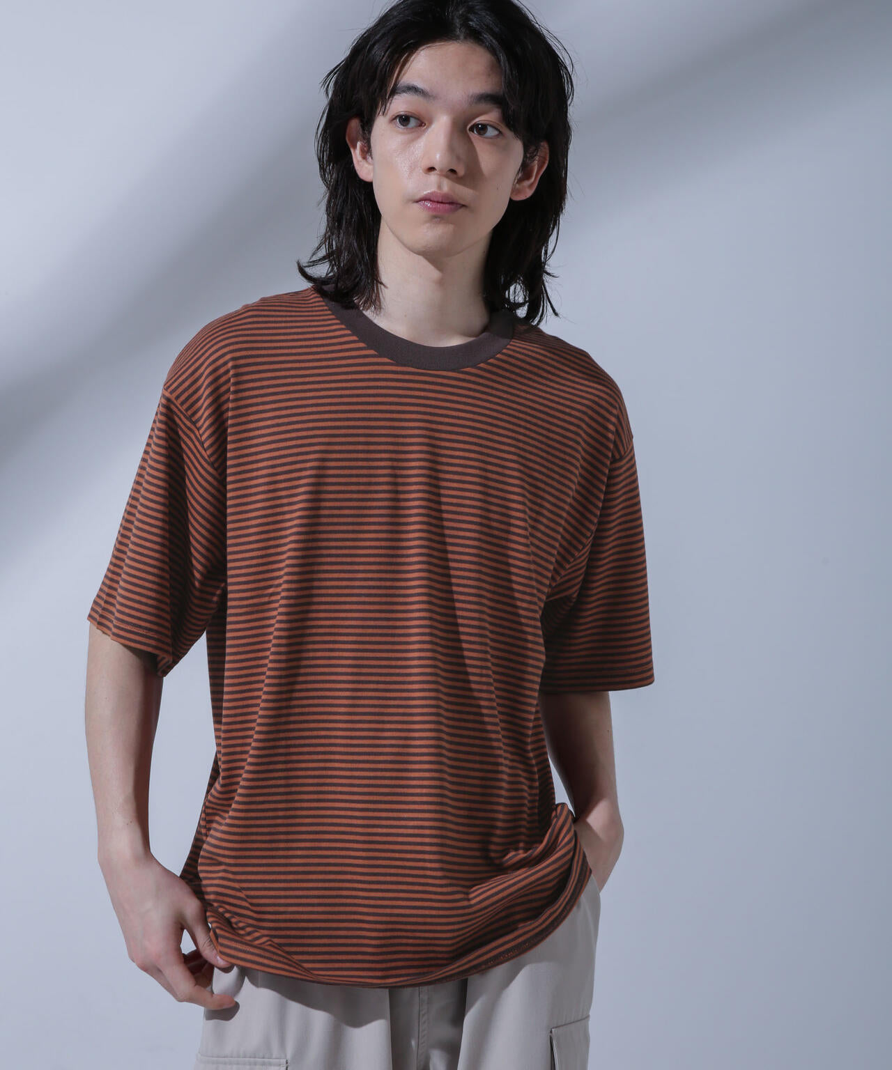 Anti Soaked(R) 汗染み防止 ボーダークルーネックTシャツ