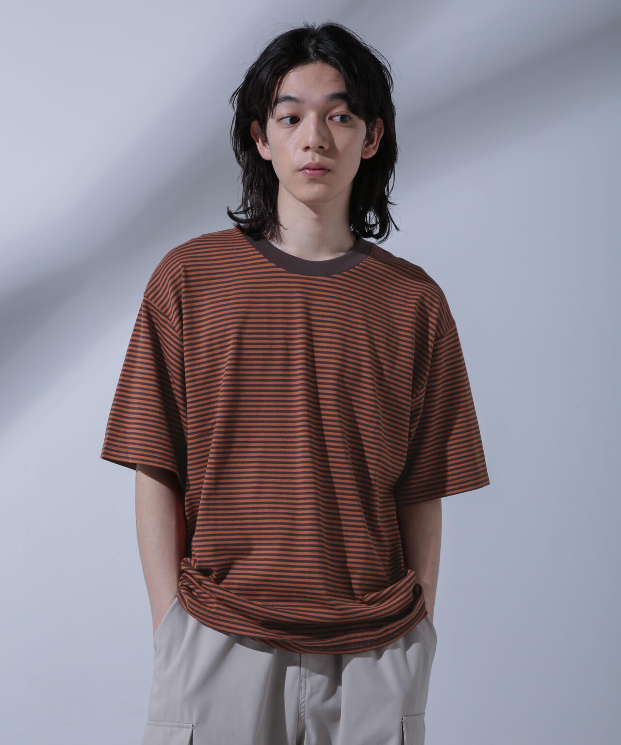 Anti Soaked(R) 汗染み防止 ボーダークルーネックTシャツ