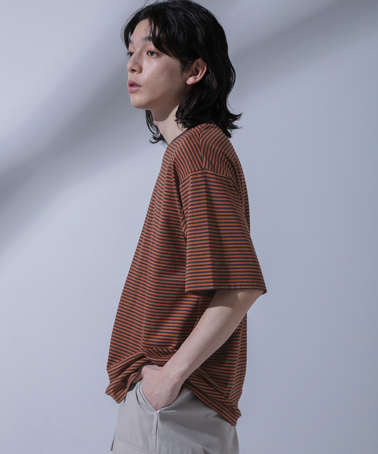 Anti Soaked(R) 汗染み防止 ボーダークルーネックTシャツ