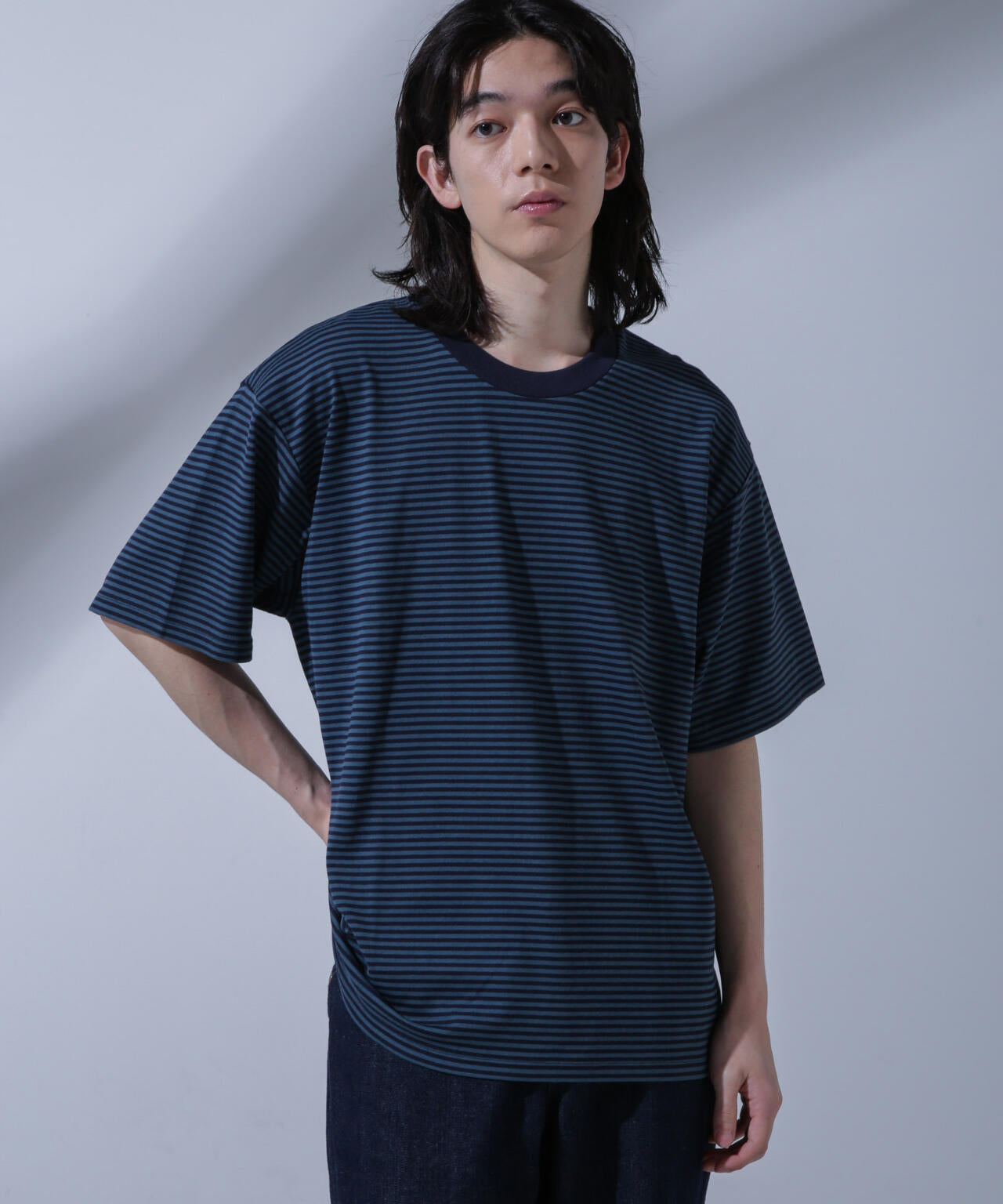 Anti Soaked(R) 汗染み防止 ボーダークルーネックTシャツ