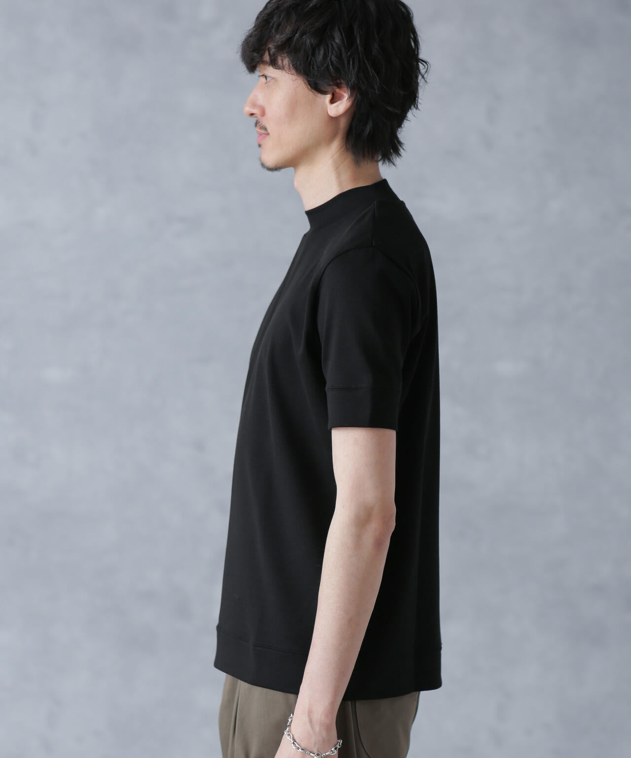 「FORMAL JERSEY」モックネックカットソー半袖