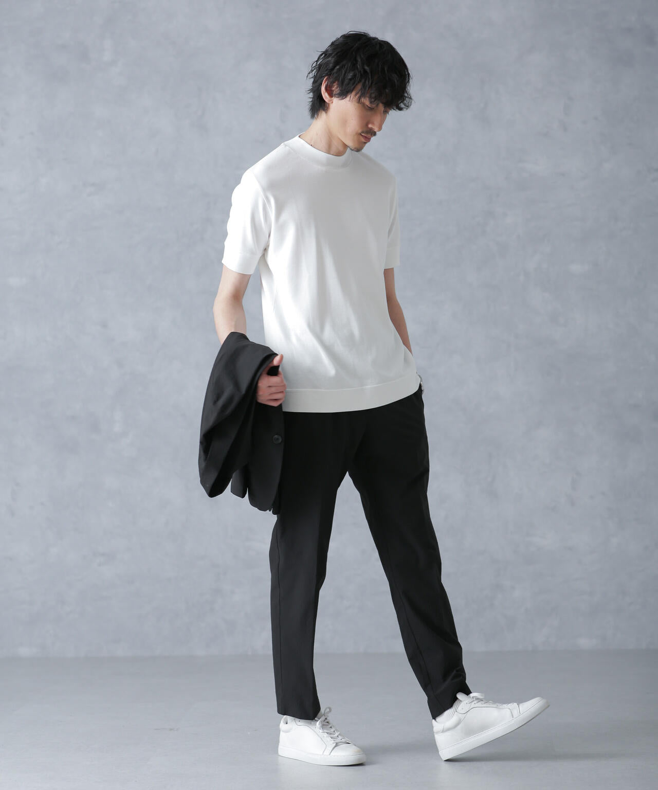 「FORMAL JERSEY」モックネックカットソー半袖