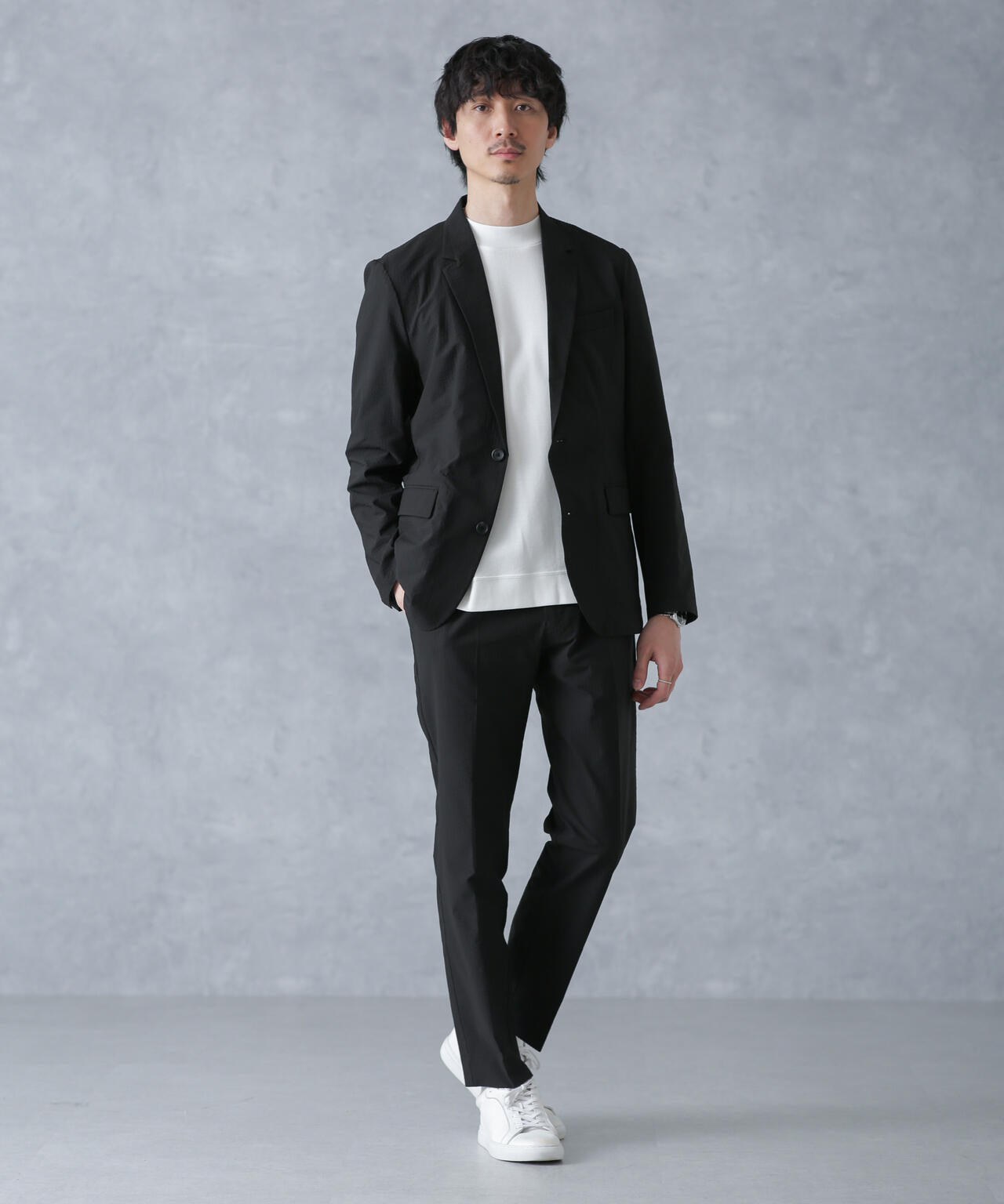 「FORMAL JERSEY」モックネックカットソー半袖