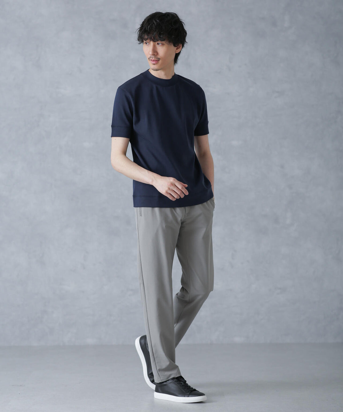 「FORMAL JERSEY」モックネックカットソー半袖