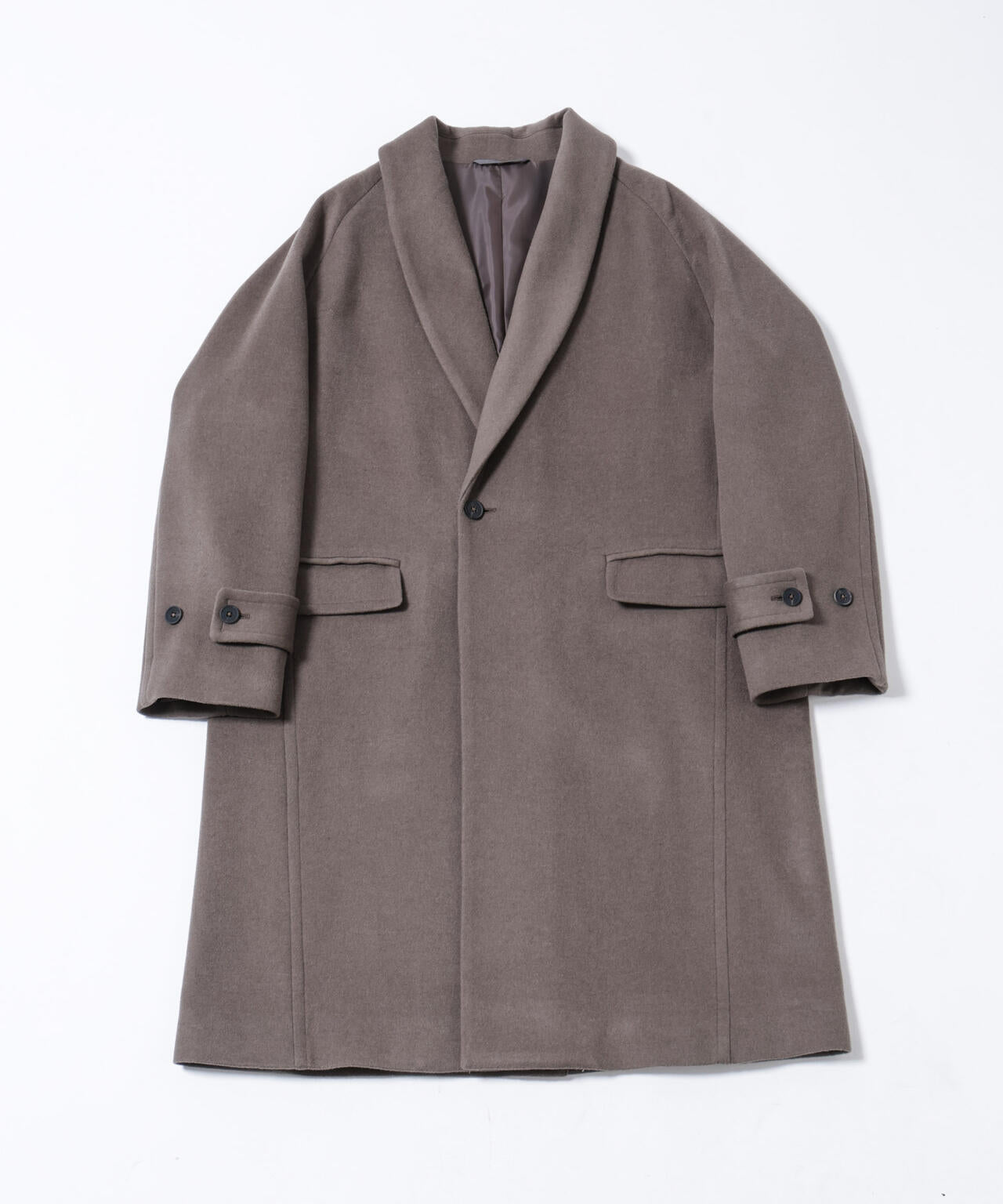「ASSEMBLANC」シルクブレンドダブルクロスショールカラーコート