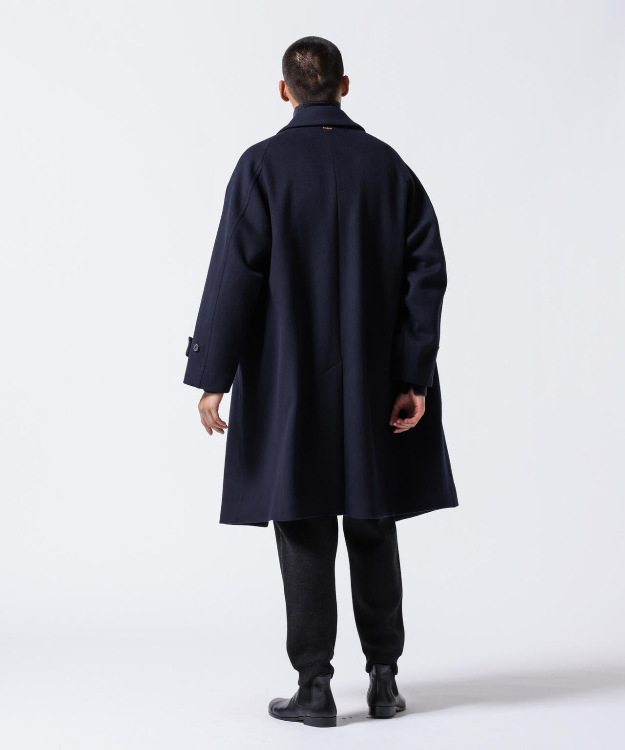 「ASSEMBLANC」シルクブレンドダブルクロスショールカラーコート