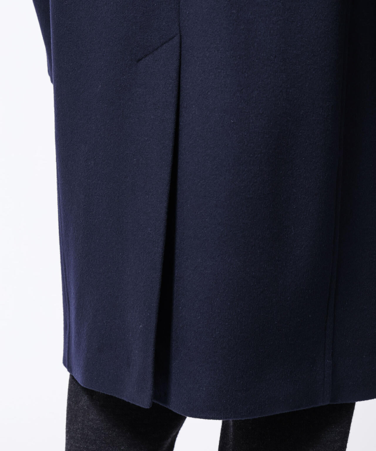 「ASSEMBLANC」シルクブレンドダブルクロスショールカラーコート