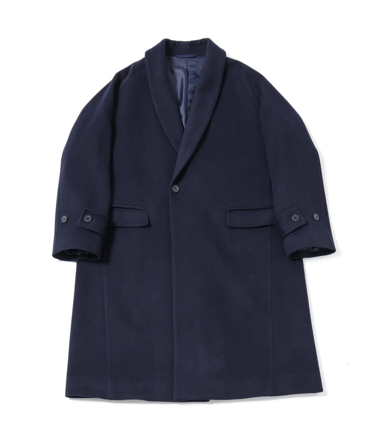 「ASSEMBLANC」シルクブレンドダブルクロスショールカラーコート