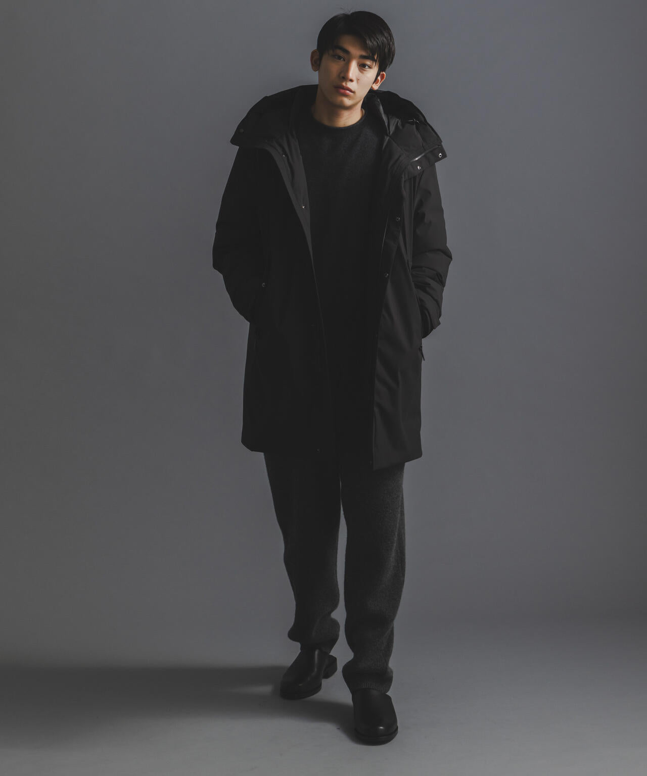 「西川ダウン(R)」ロングフードダウン