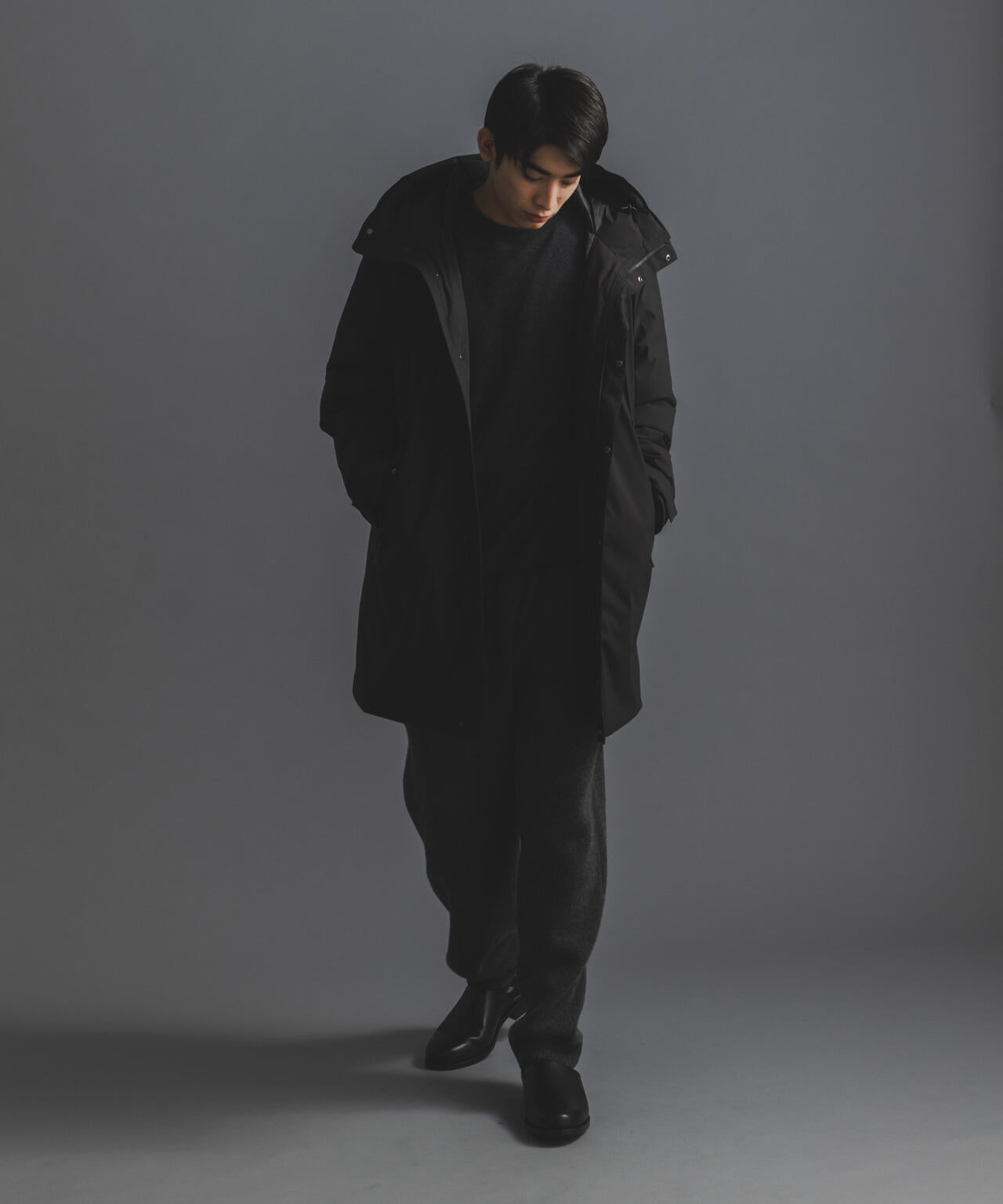 「西川ダウン(R)」ロングフードダウン