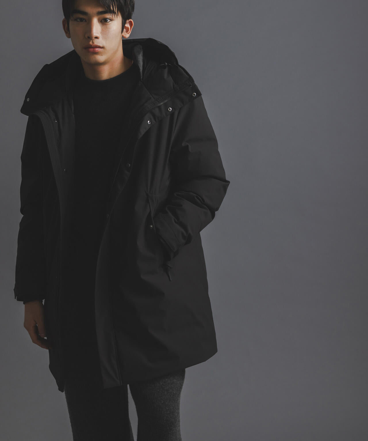 「西川ダウン(R)」ロングフードダウン