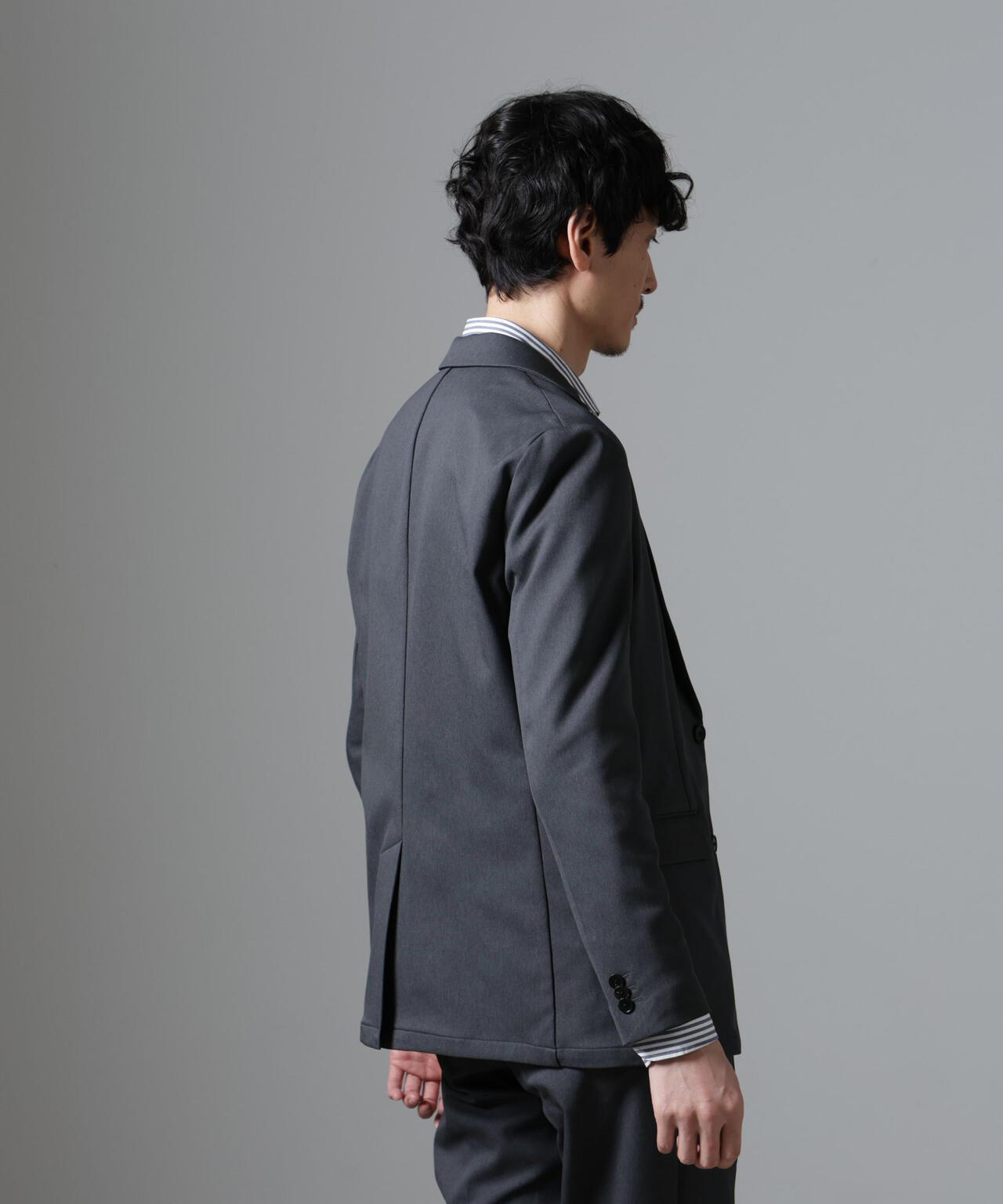 「N JACKET BASIC」CATINA(R)メランジ二重織ツイルストレッチジャケット(セットアップ可)