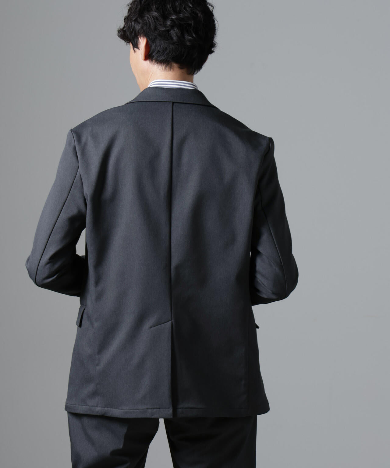 「N JACKET BASIC」CATINA(R)メランジ二重織ツイルストレッチジャケット(セットアップ可)