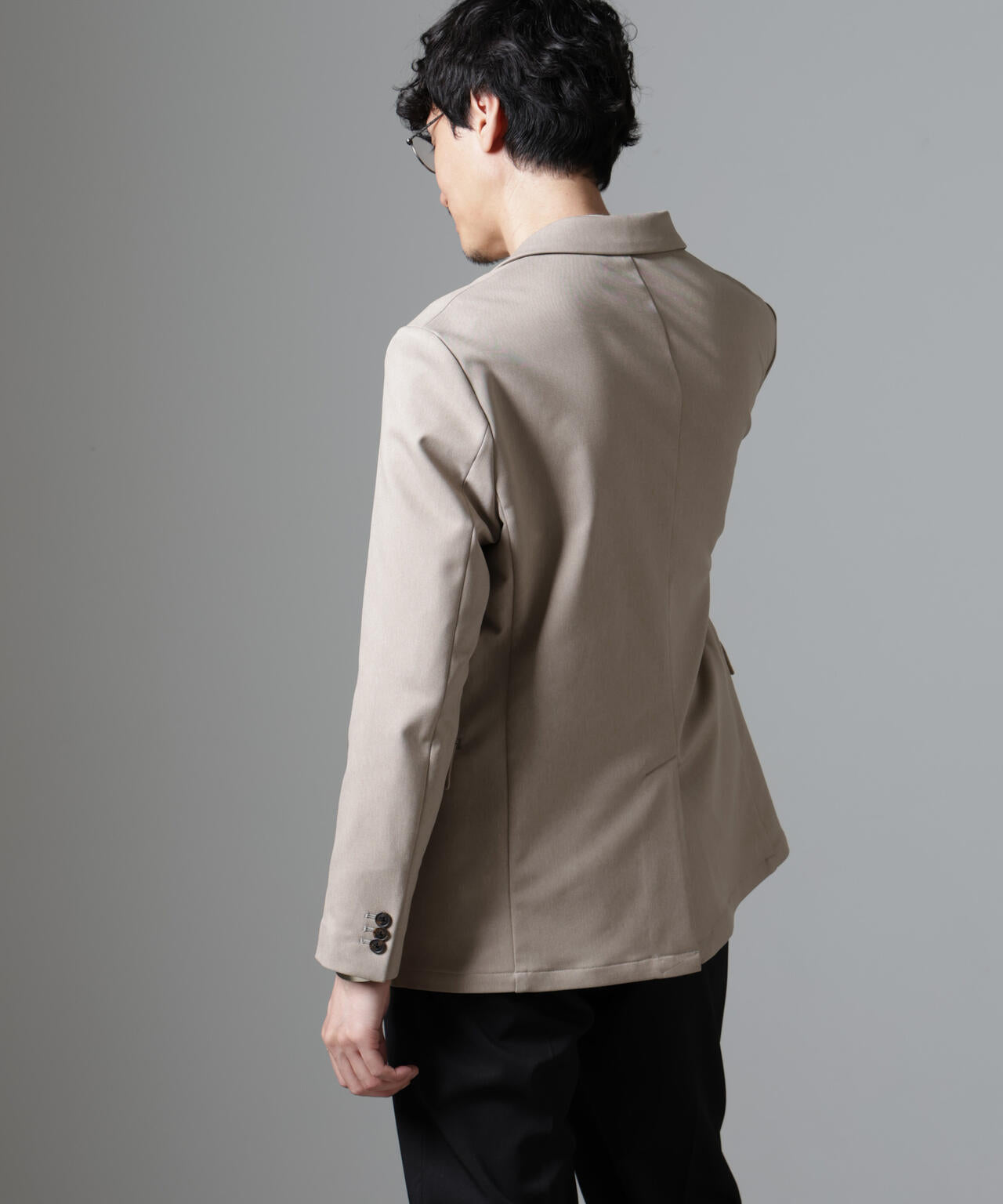 「N JACKET BASIC」CATINA(R)メランジ二重織ツイルストレッチジャケット(セットアップ可)