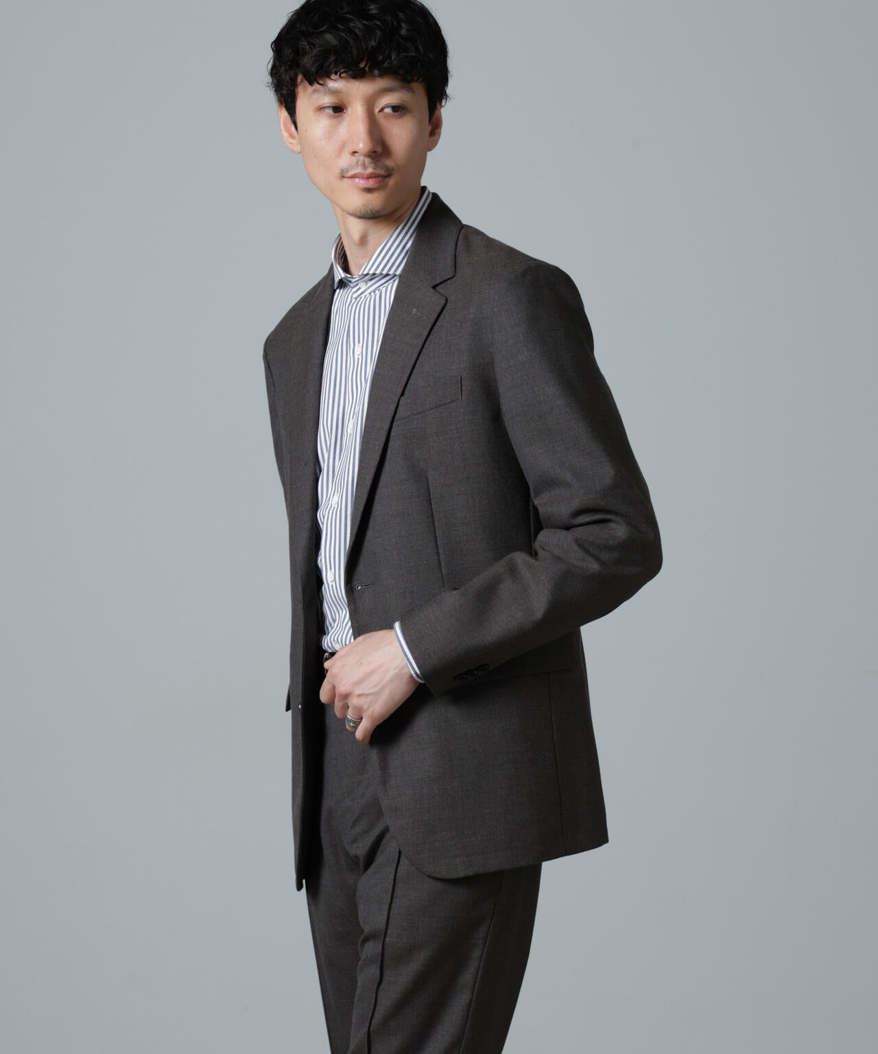 「N JACKET PREMIUM」RENU(R)ウール混洗えるサキソニージャケット(セットアップ可)