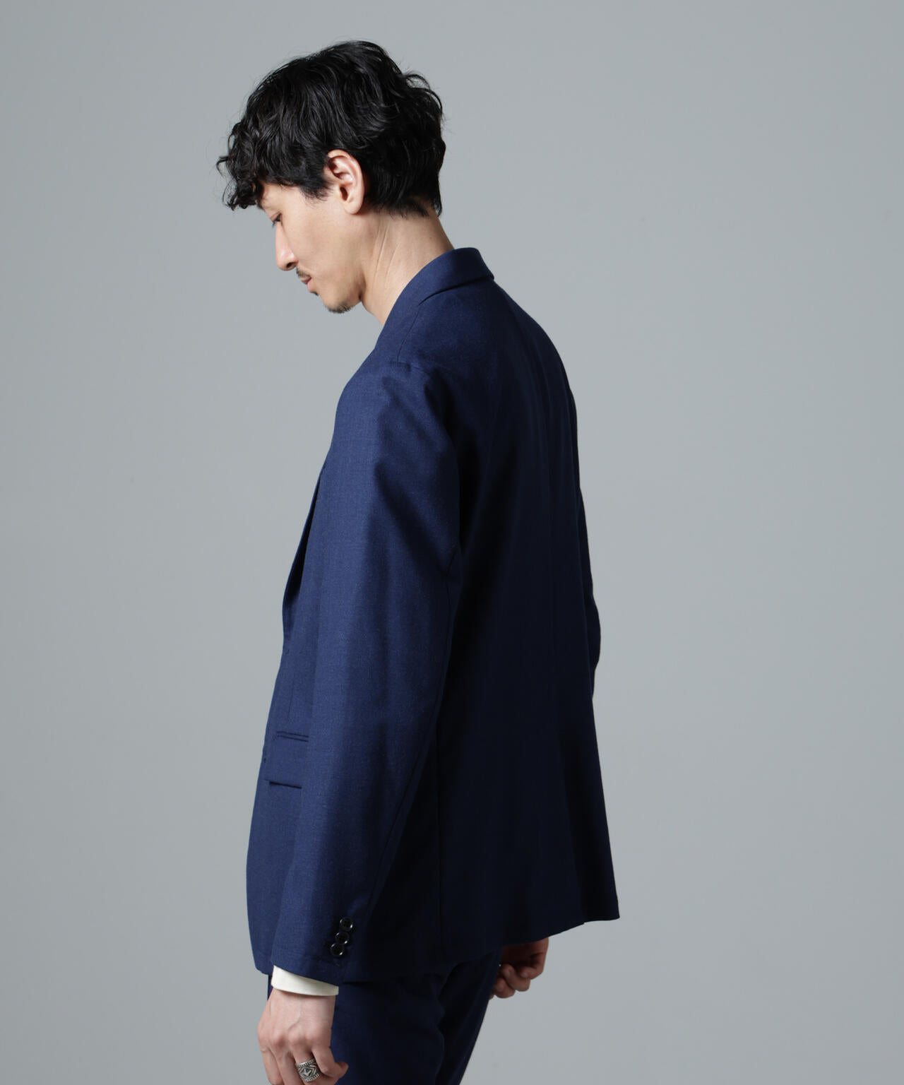 「N JACKET PREMIUM」RENU(R)ウール混洗えるサキソニージャケット(セットアップ可)