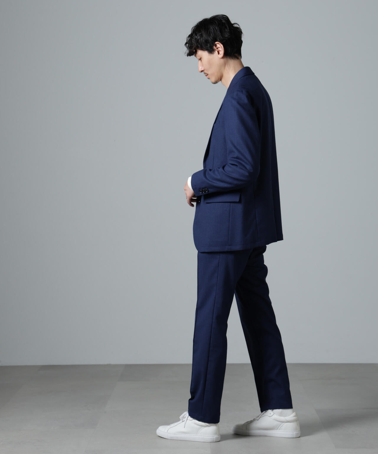 「N JACKET PREMIUM」RENU(R)ウール混洗えるサキソニージャケット(セットアップ可)