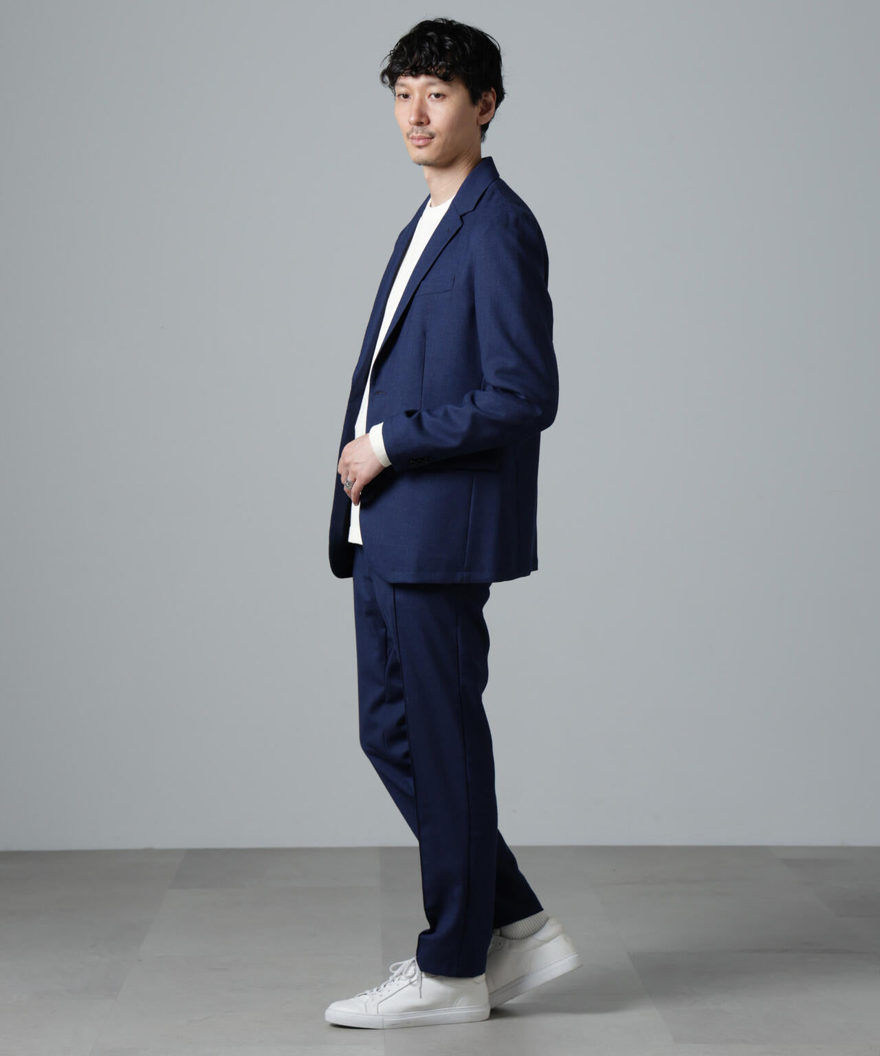 「N JACKET PREMIUM」RENU(R)ウール混洗えるサキソニージャケット(セットアップ可)