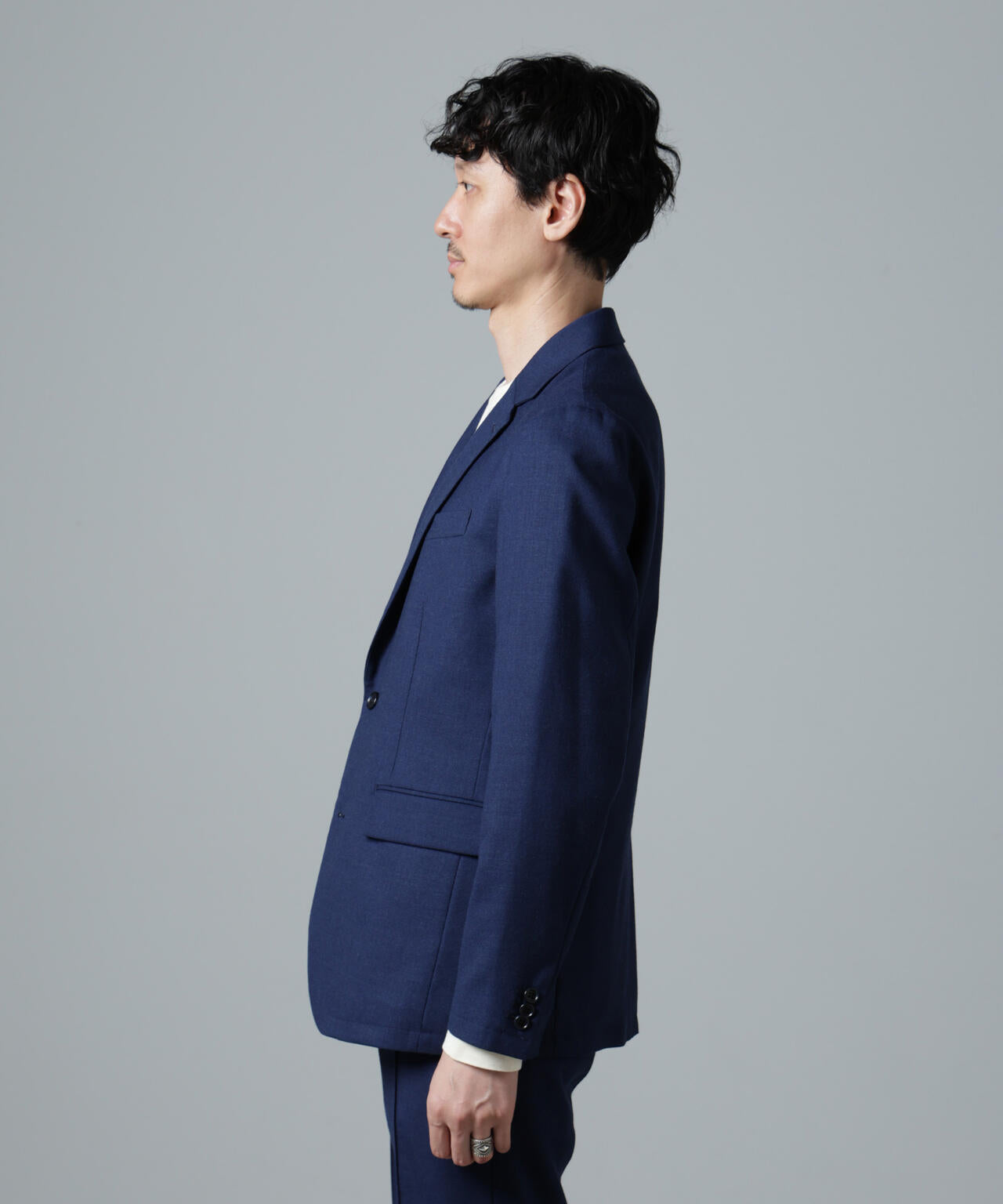 「N JACKET PREMIUM」RENU(R)ウール混洗えるサキソニージャケット(セットアップ可)