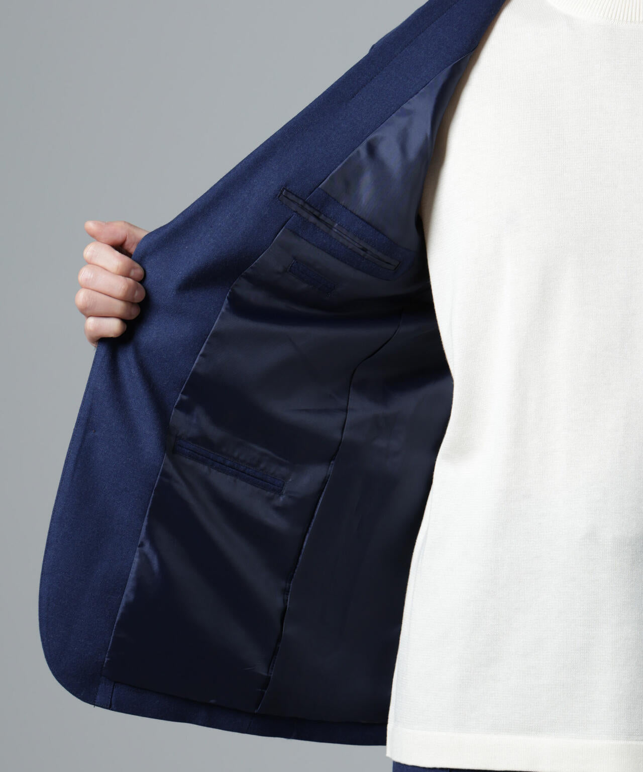「N JACKET PREMIUM」RENU(R)ウール混洗えるサキソニージャケット(セットアップ可)