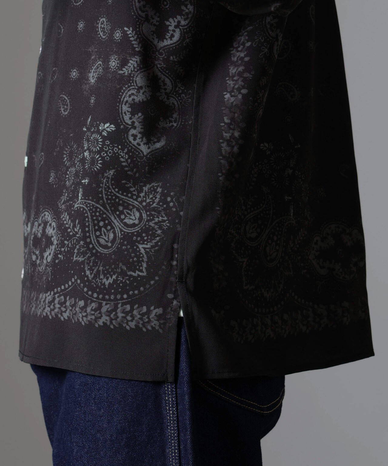 レトロプリント オープンカラーシャツ