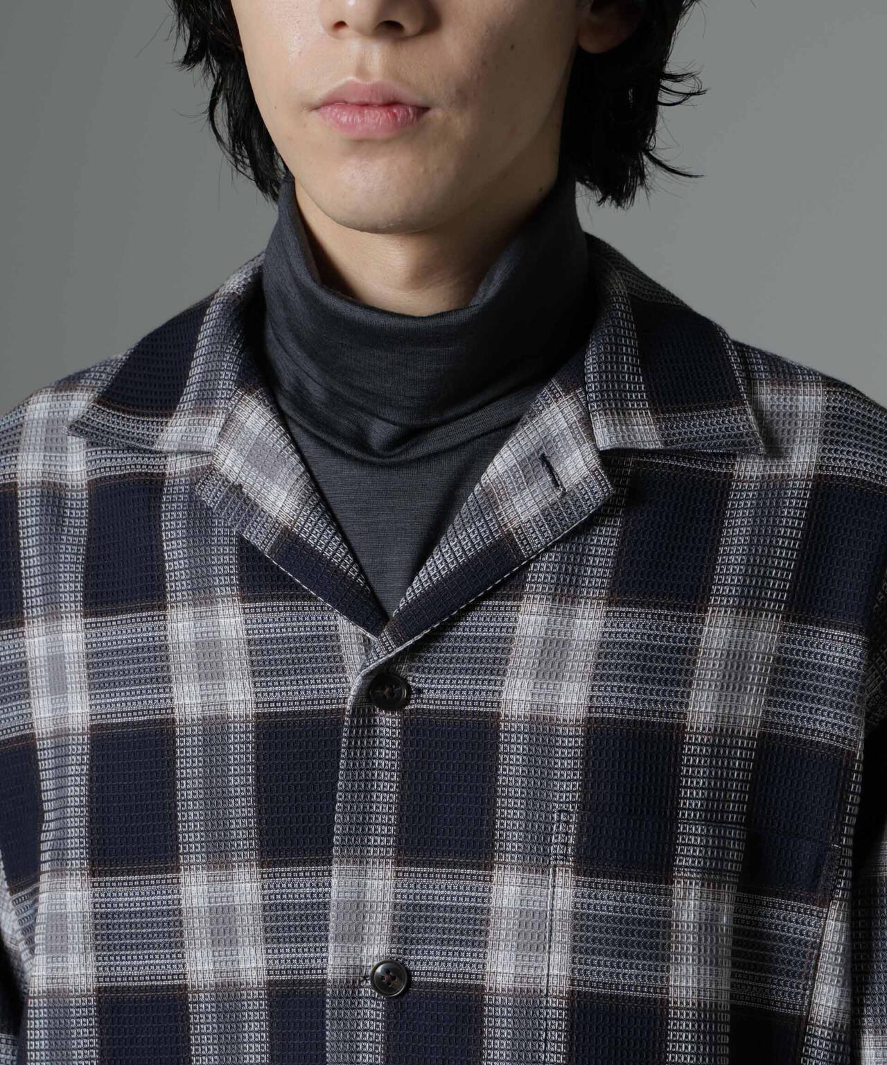 チェックワッフルシャツ