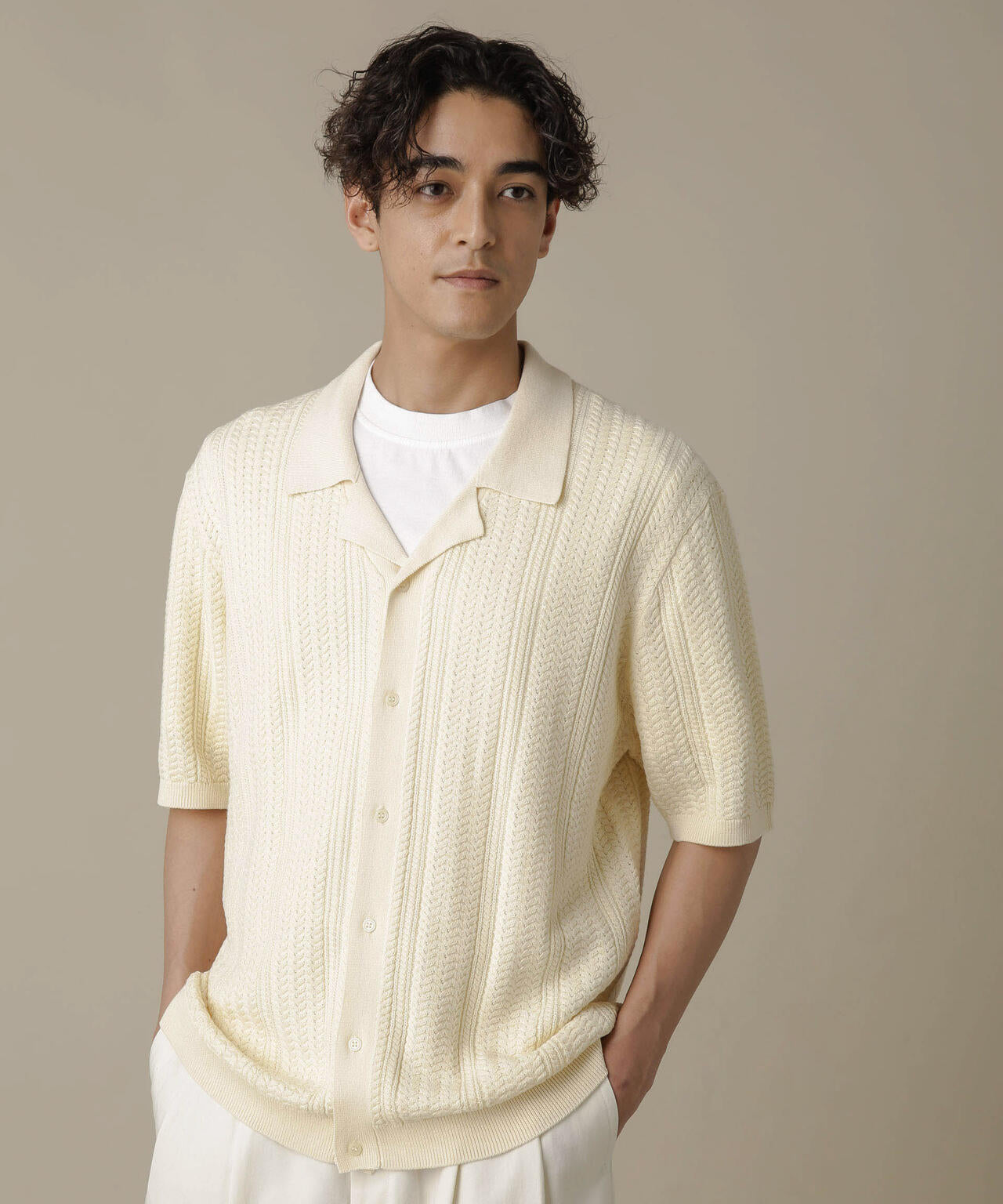 「NJ/CLUB」HOMESTOCKケーブルニットシャツ