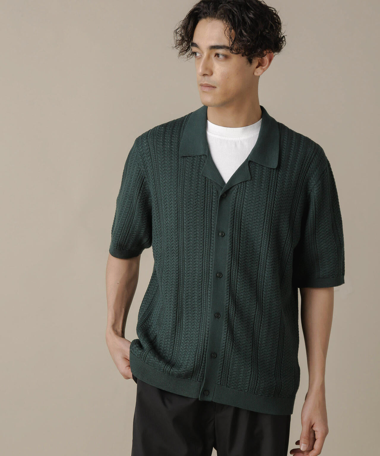 「NJ/CLUB」HOMESTOCKケーブルニットシャツ
