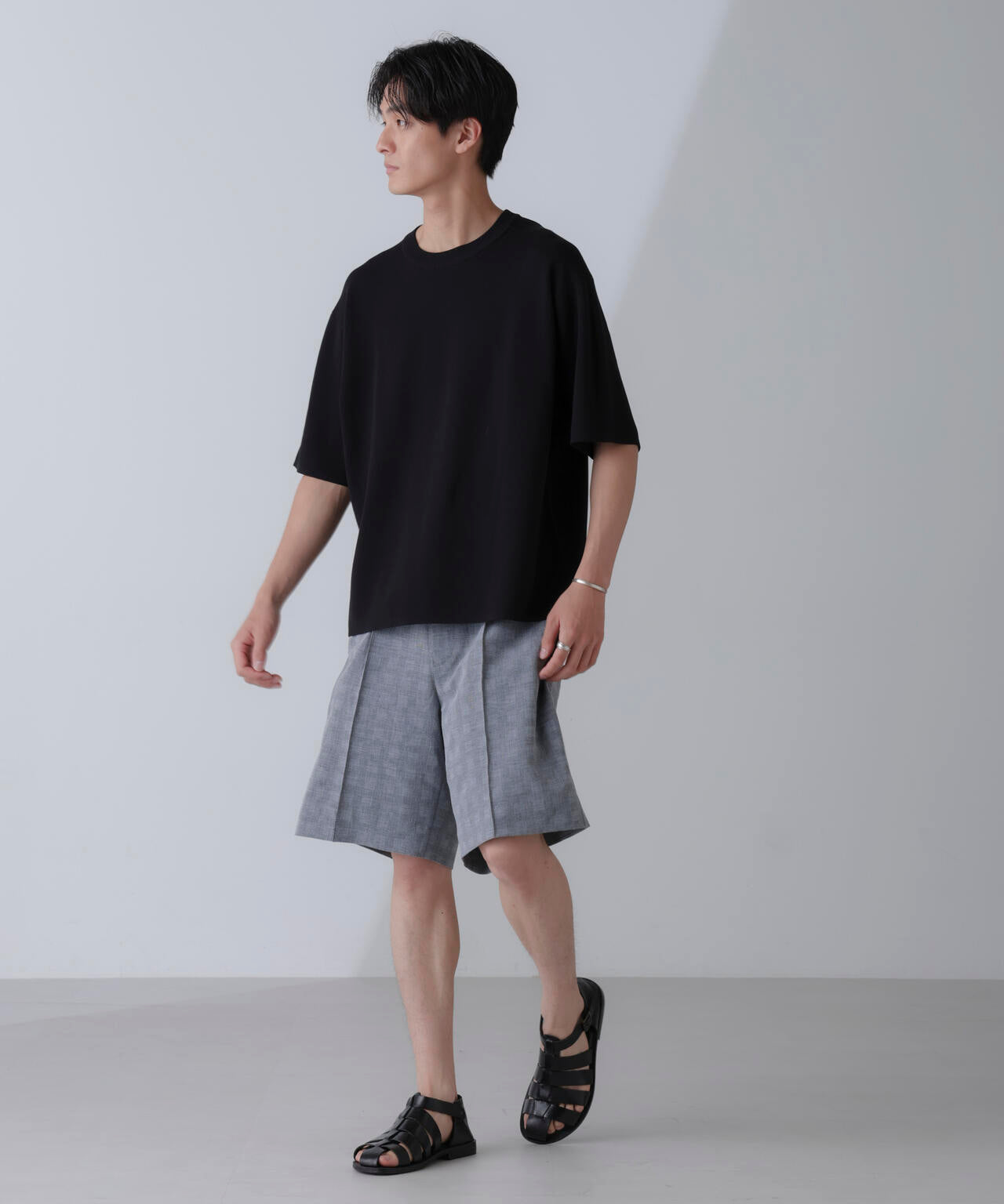 14ゲージミラノリブニット クルーネック 半袖(手洗い可能)