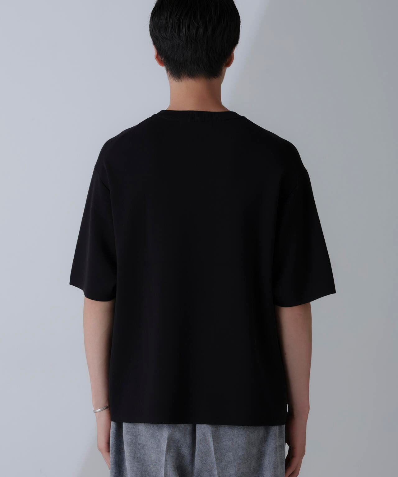 14ゲージミラノリブニット クルーネック 半袖(手洗い可能)