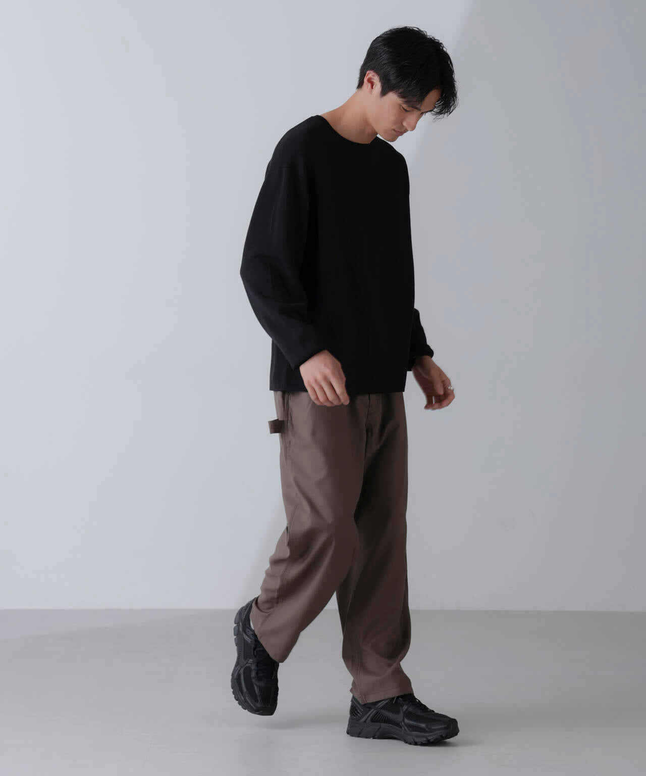 14ゲージミラノリブニット クルーネック 長袖(手洗い可能)