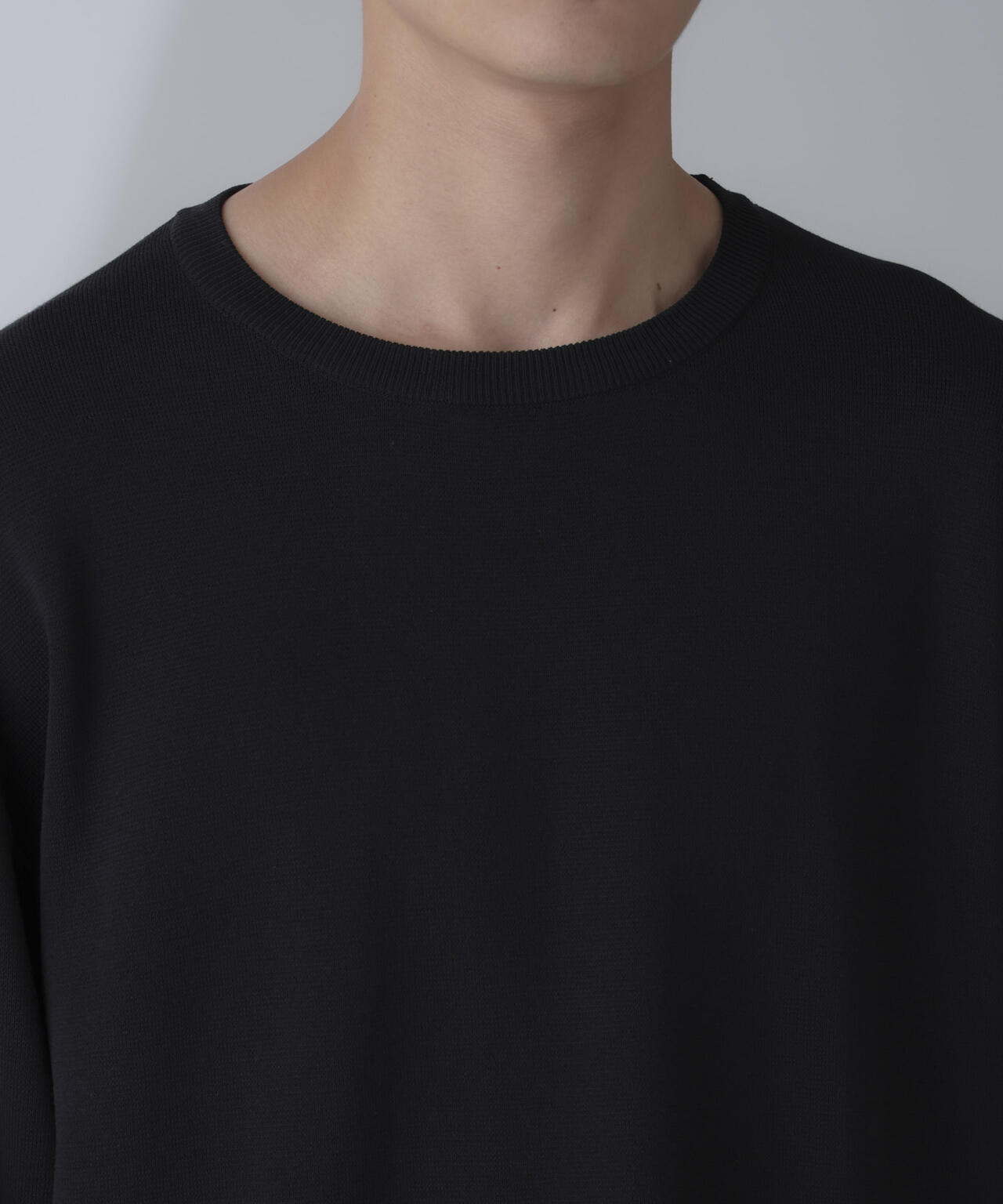 14ゲージミラノリブニット クルーネック 長袖(手洗い可能)
