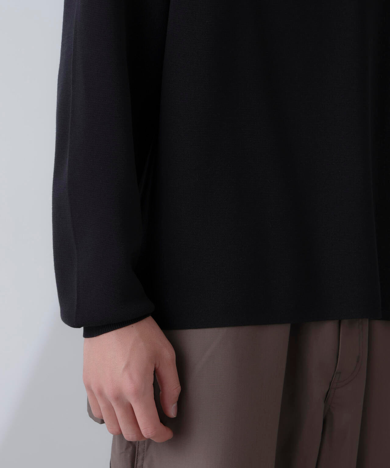 14ゲージミラノリブニット クルーネック 長袖(手洗い可能)