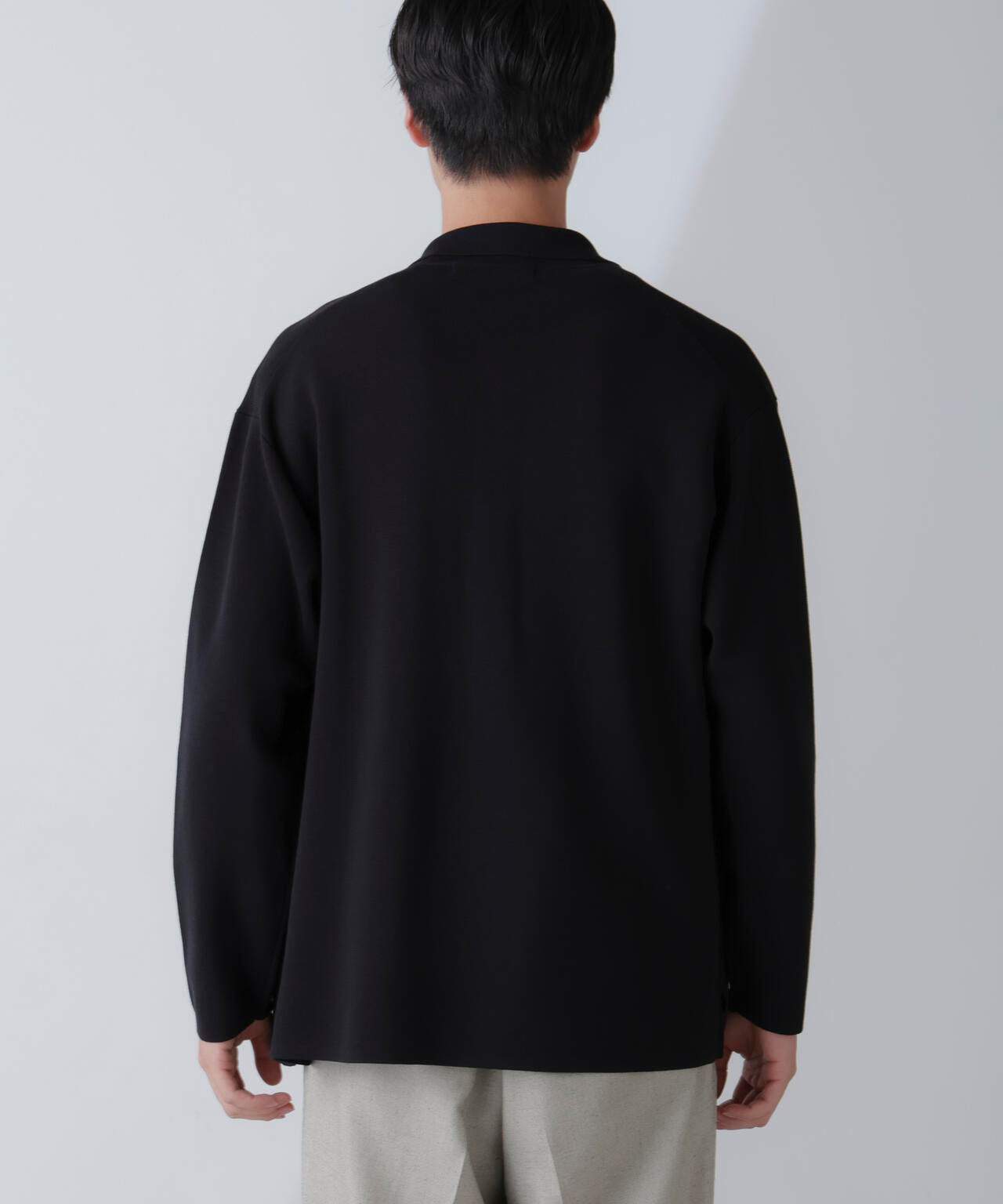 14ゲージミラノリブニット ボタンレスジャケット(手洗い可能)